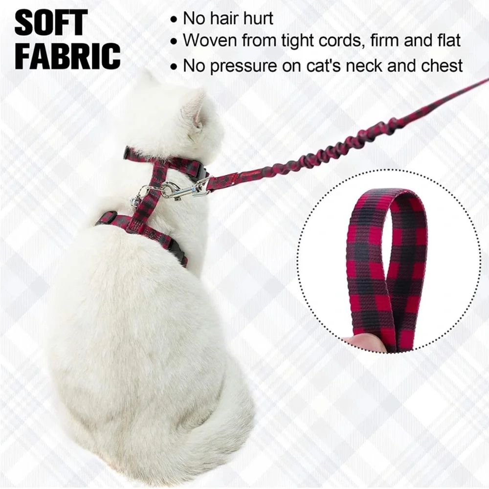 NEW Cat Harness & Leash Set Escape Proof Kitten Soft Adjustable Vest Harnesses